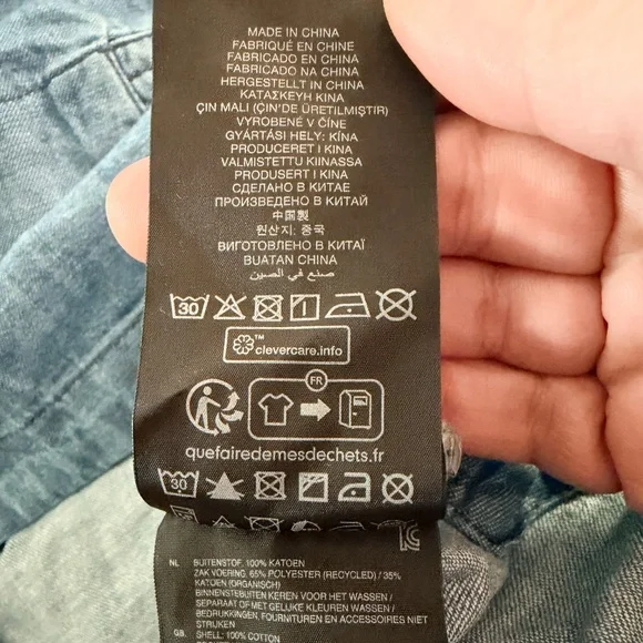 G-Star RAW Millery Denim Shirt Dress L NWT V-Neck Long Sleeve - Picture 12 of 13